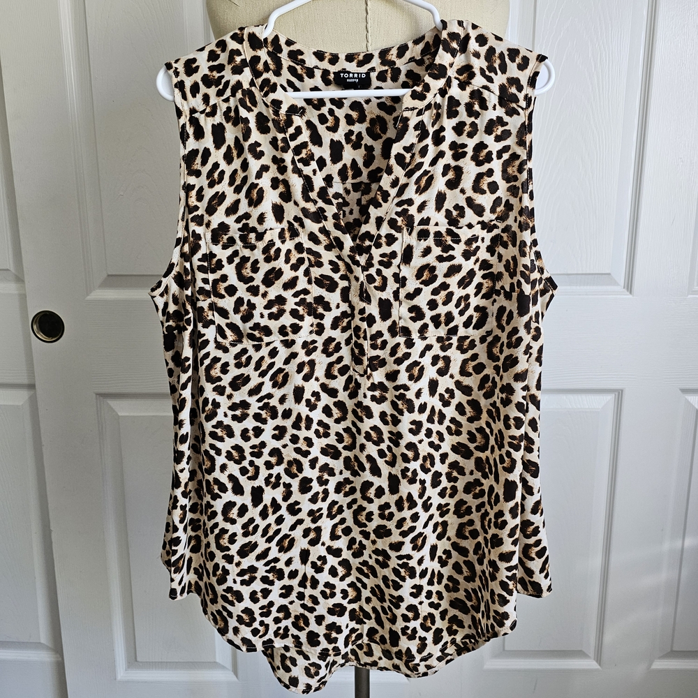 Torrid Harpet Animal Print Blouse